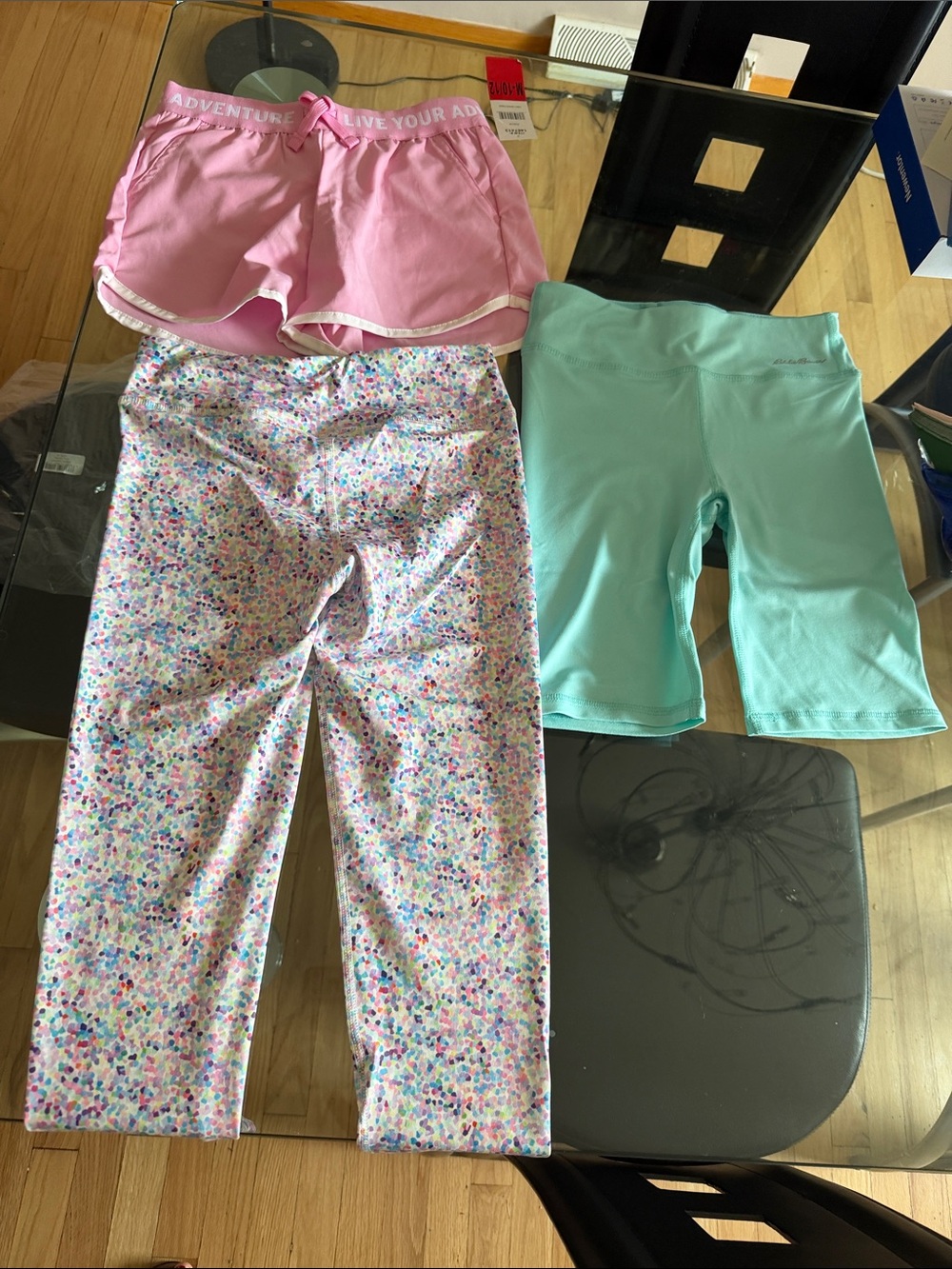 Eddie Bauer Girls Pink, Mint & Confetti Pajama Bottoms Set